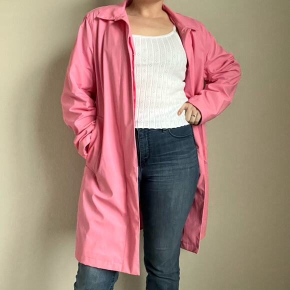 Vintage Fuda Bubblegum Pink Rain Coat Size Medium - Picture 1 of 14